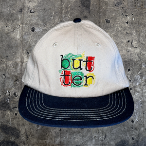 Butter Goods "Scribble" Cream/Navy 6 Panel Hat