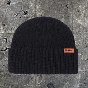 Butter Goods "Tall Wharfie" Black Beanie