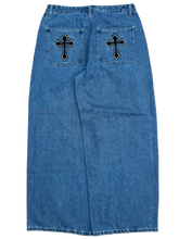 Load image into Gallery viewer, Gloe &quot;White Cross&quot; Blue Jeans
