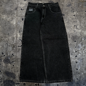 Gloe "Bat" Wideleg Black Jeans