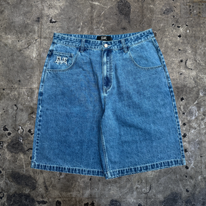 Gloe "Snake Cross" Washed Blue Jorts