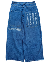 Load image into Gallery viewer, Gloe &quot;Angel Cutlass&quot; Blue Wideleg Jeans
