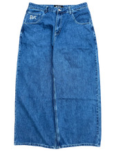 Load image into Gallery viewer, Gloe &quot;Angel Cutlass&quot; Blue Wideleg Jeans
