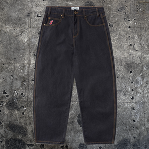 Cash Only "Logo" Baggy Washed Black Jeans