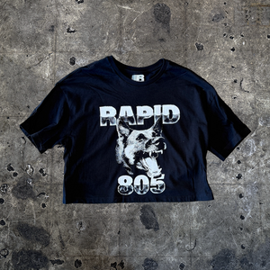 Rapid "Dawg" Black Crop Tee
