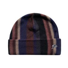 Load image into Gallery viewer, Frog &quot;Vertical Stripe&quot; Navy/Grey Beanie
