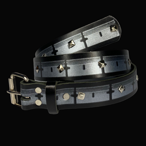 Personal Joint "Razor Blade" Black Studded Leather Belt