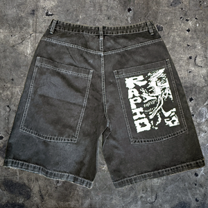 Rapid "Cooked" Faded Black Denim Jorts