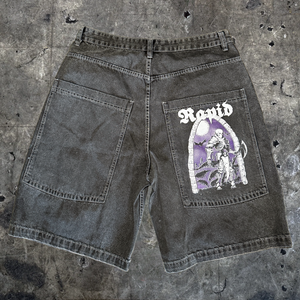 Rapid "Grave" Faded Black Denim Jorts