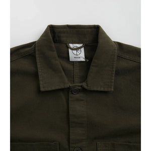 Polar "Theodore Overshirt" Twill Dark Olive Shirt
