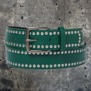 Butter "Studded" Green Leather Belt